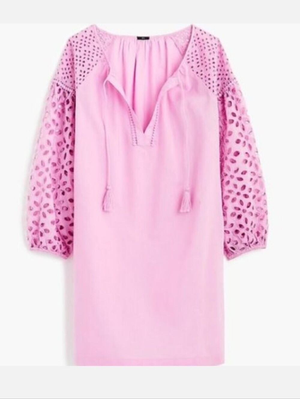 J. Crew Sundrenched Peony Pink Lavender Cotton Eyelet Tunic Swim Cover S